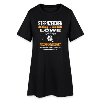 Sternzeichen Löwe: Ascendant Perfekt - Frauen T-Shirt-Kleid - Schwarz - Vorne