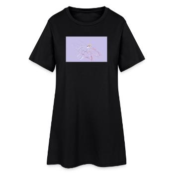 He didn't want to be late.... - Women’s T-Shirt Dress - black - Front