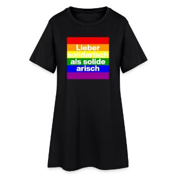 LIEBER SOLIDARISCH ALS SOLIDE ARISH, NO NZS - Frauen T-Shirt-Kleid - Schwarz - Vorne