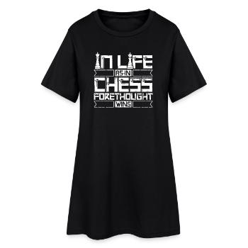 Échiquier des joueurs d’échecs - Robe T-shirt Femme - noir - Devant