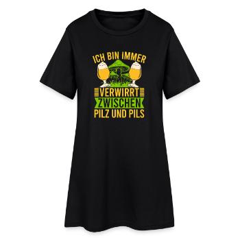 Pilzsuche Es Pilzt Wieder Pilz-Sammler - Frauen T-Shirt-Kleid - Schwarz - Vorne
