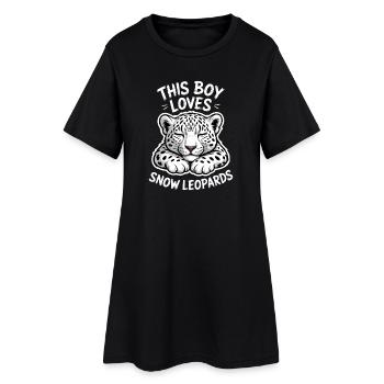 Dictions du léopard des neiges Cadeau mignon du léopard des neiges - Robe T-shirt Femme - noir - Devant