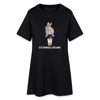 Bubble Tea Boba Drôle de Lapin mignon - Robe T-shirt Femme - noir - Devant