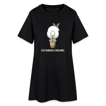 Bubble Tea Boba Drôle de Lapin mignon - Robe T-shirt Femme - noir - Devant