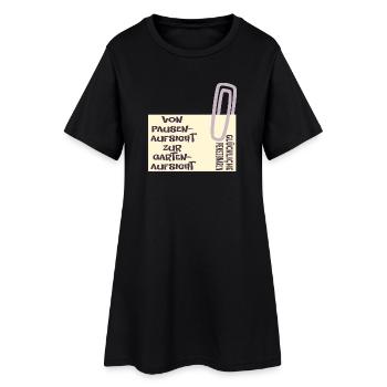 Abschied Lehrerin - Pensionärin Garten - Frauen T-Shirt-Kleid - Schwarz - Vorne