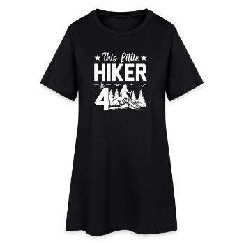 Enfants de randonnée 4e anniversaire Enfants de randonnée en plein air - Robe T-shirt Femme - noir - Devant