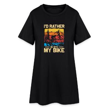 Be with my bike Fahrrad Mountainbike MTB Downhill - Frauen T-Shirt-Kleid - Schwarz - Vorne