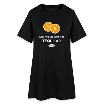 Wo ist jetzt der Tequila? - Frauen T-Shirt-Kleid - Schwarz - Vorne