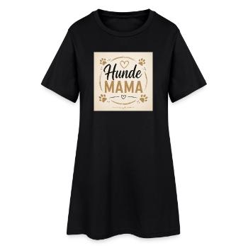Hunde Mama Herzkreis Design - Frauen T-Shirt-Kleid - Schwarz - Vorne