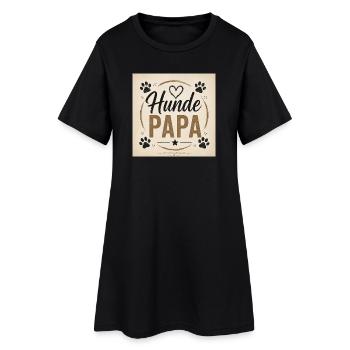 Hunde Papa Vintage Design - Frauen T-Shirt-Kleid - Schwarz - Vorne