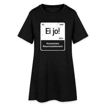 Ei jo! - Saarländisch für Profis - Element-Kachel - Frauen T-Shirt-Kleid - Schwarz - Vorne
