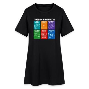 Choses drôles que je fais pendant mon temps libre en dessinant de l’art - Robe T-shirt Femme - noir - Devant