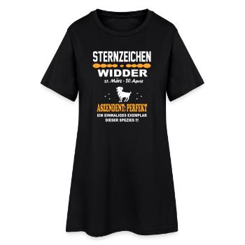 Widder Sternzeichen Aries Exzellenz Horoskop - Frauen T-Shirt-Kleid - Schwarz - Vorne