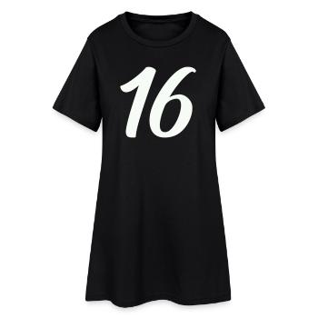 16- - Robe T-shirt Femme - noir - Devant