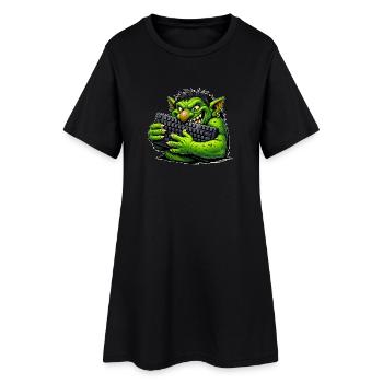 Troll malveillant avec un clavier - Robe T-shirt Femme - noir - Devant