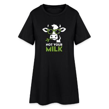 Not Your Milk – Coole Kuh mit Sonnenbrille  - Frauen T-Shirt-Kleid - Schwarz - Vorne