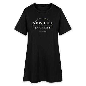 Nouvelle vie dans Christ Christian Design – Romains 6:4 - Robe T-shirt Femme - noir - Devant