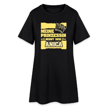 Anica - Frauen T-Shirt-Kleid - Schwarz - Vorne