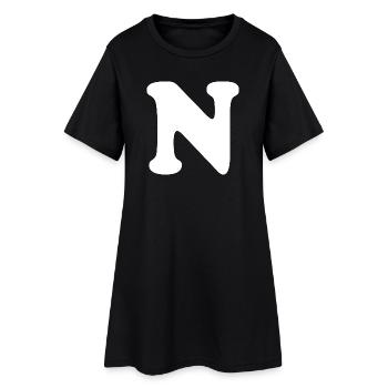 Imprimé grand N Style | Lettre N | N Logo - Robe T-shirt Femme - noir - Devant