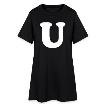 Imprimé en grand style U | Lettre U | U Logo - Robe T-shirt Femme - noir - Devant