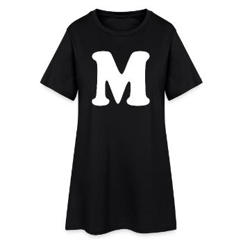 Impression en grand style M | Lettre M | M Logo - Robe T-shirt Femme - noir - Devant