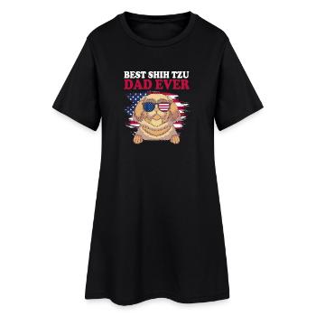 Shih Tzu - Robe T-shirt Femme - noir - Devant