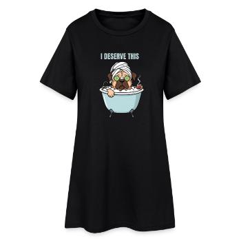 Jour Spa que je mérite : Chien de bain - Robe T-shirt Femme - noir - Devant