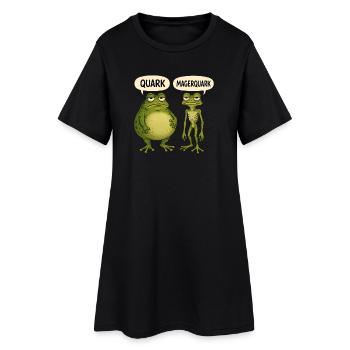 Quark Magerquark Lustige Frösche Für Froschfans - Frauen T-Shirt-Kleid - Schwarz - Vorne
