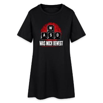  ASDF Was Mich Bewegt Tastatur Gamer Computer Nerd - Frauen T-Shirt-Kleid - Schwarz - Vorne