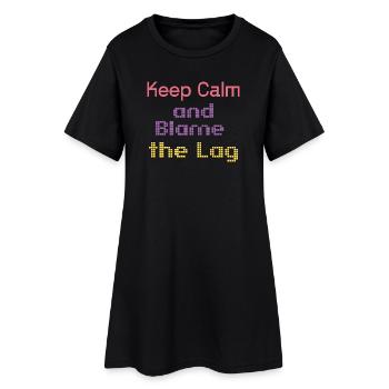Reste calme et blâme le lag - Robe T-shirt Femme - noir - Devant