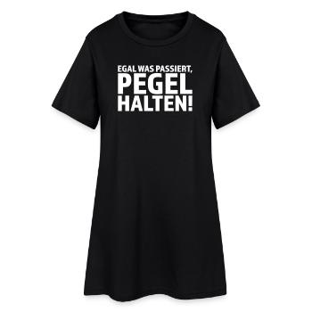 Egal was passiert Pegel halten Party T-Shirt - Frauen T-Shirt-Kleid - Schwarz - Vorne