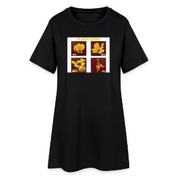 Ma Tulipe Jaune Drôle de Batterie Sociale - Robe T-shirt Femme - noir - Devant