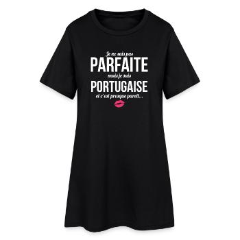 Je Ne Suis Pas Parfaite Mais Je Suis Portugaise... - Robe T-shirt Femme - noir - Devant