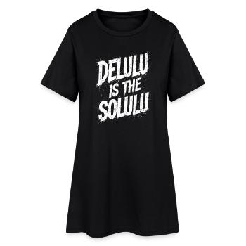 Delulu est le Solulu - Robe T-shirt Femme - noir - Devant