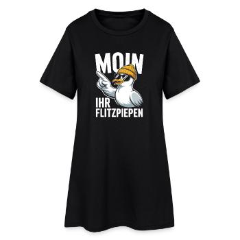 Moin Ihr Flitzpiepen Norddeutsch Hamburg Büro Moin - Frauen T-Shirt-Kleid - Schwarz - Vorne