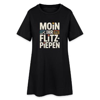 Moin Ihr Flitzpiepen Norddeutsch Hamburg Büro Moin - Frauen T-Shirt-Kleid - Schwarz - Vorne