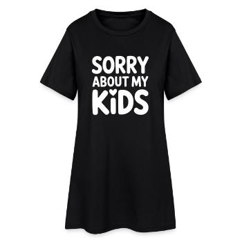 Désolé pour les parents drôles de mes enfants, maman, papa. - Robe T-shirt Femme - noir - Devant