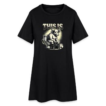 C’est de l’humour de toilettes à la connerie - Robe T-shirt Femme - noir - Devant