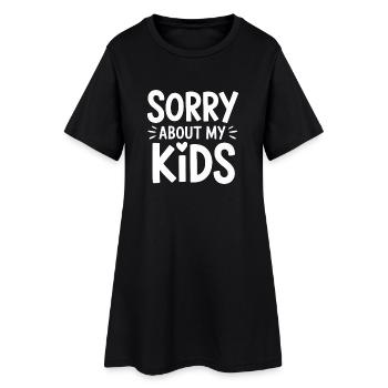 Désolé pour les parents drôles de mes enfants, maman, papa. - Robe T-shirt Femme - noir - Devant