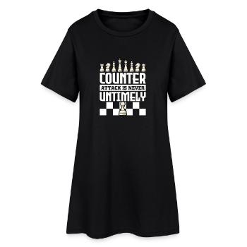 Chess Chess Player Chessboard - Women’s T-Shirt Dress - black - Front