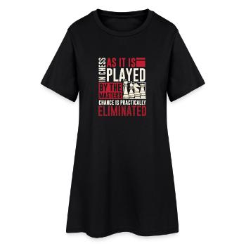 Chess Chess Player Chessboard - Women’s T-Shirt Dress - black - Front