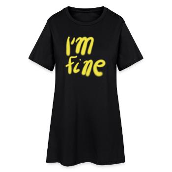 I’m Well – Lettrage jaune à la main - Robe T-shirt Femme - noir - Devant