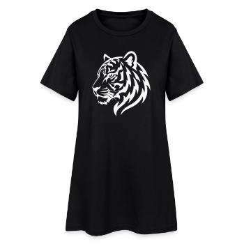 Tiger Line Head Silhouette Powerful - Women’s T-Shirt Dress - black - Front