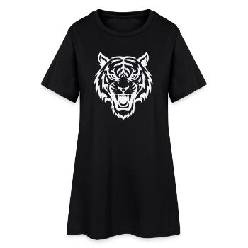 Motif stylisé de tête de tigre - Robe T-shirt Femme - noir - Devant