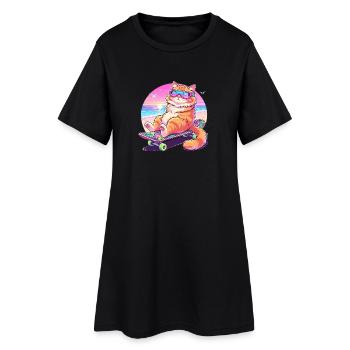 Lunettes de soleil pour skateboard pour chat - Robe T-shirt Femme - noir - Devant