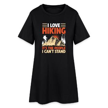 Randonnée sur sentier de montagne Randonnée en plein air Braconnage - Robe T-shirt Femme - noir - Devant