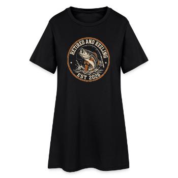 Motif de pêcheur retraité et en train de reprendre en 2026 - Robe T-shirt Femme - noir - Devant