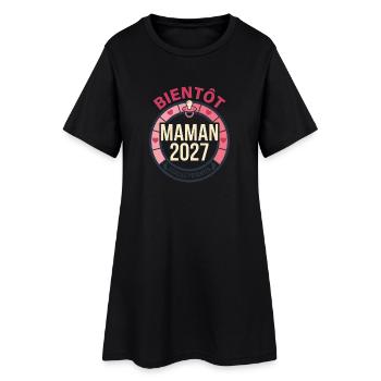 Bientôt Maman 2027 Cadeau Grossesse - Robe T-shirt Femme - noir - Devant