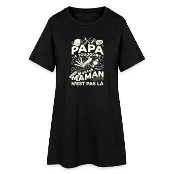 Cadeau Papa Bricoleur Humour Fête des Pères - Robe T-shirt Femme - noir - Devant