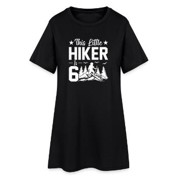 Enfants de randonnée pour 6e anniversaire Enfants de randonnée en plein air - Robe T-shirt Femme - noir - Devant